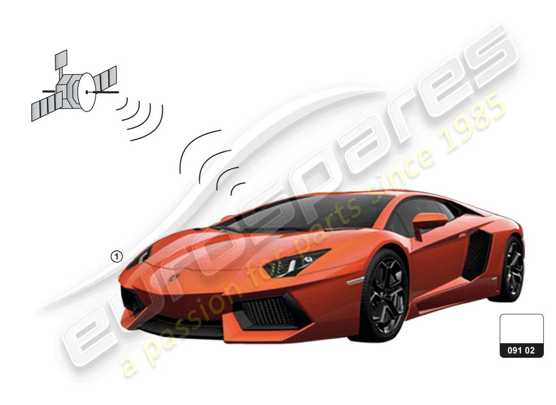 lamborghini accessories (aventador ultimae roadster) antenna for vehicle positioning system part diagram