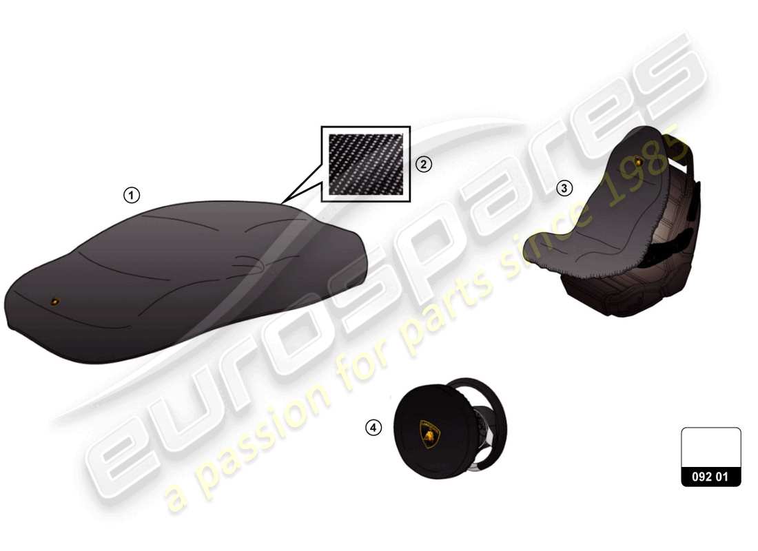 lamborghini accessories (aventador ultimae roadster) protection part diagram