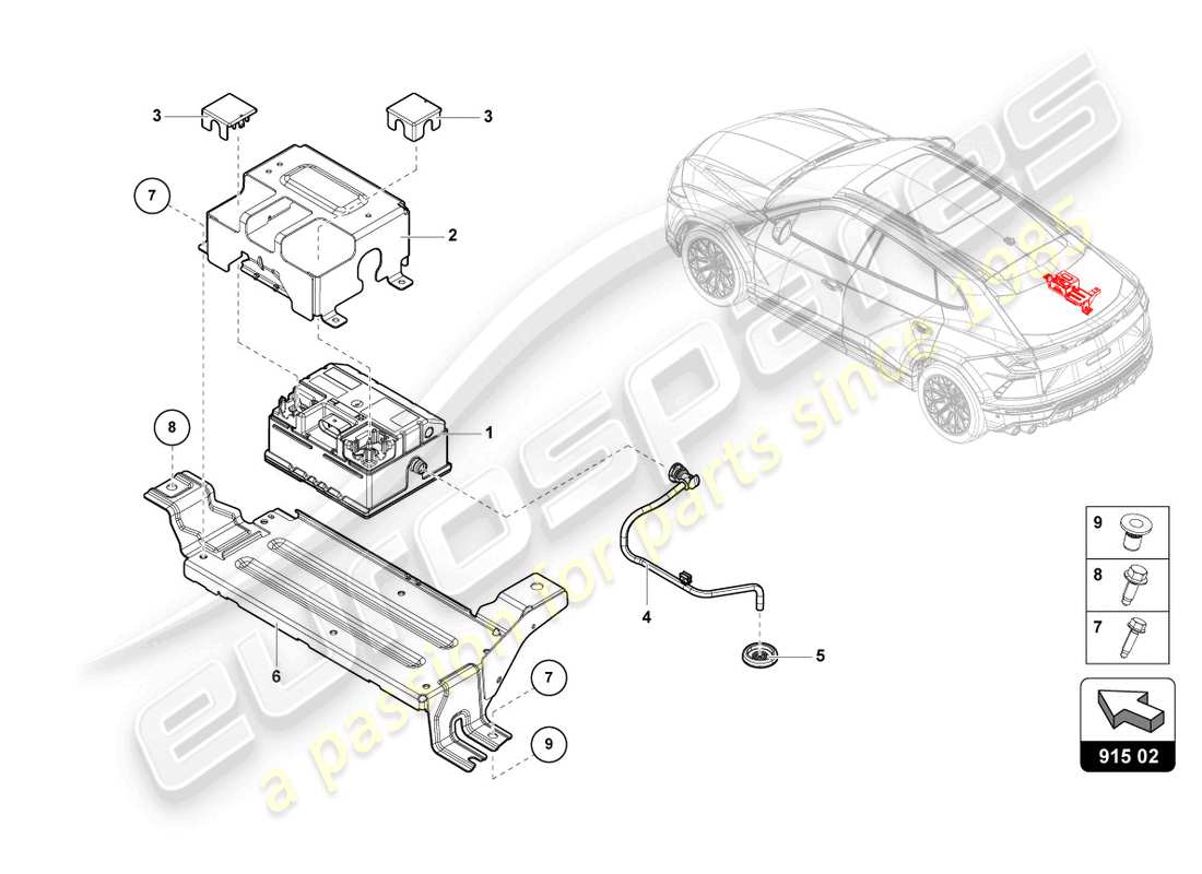 lamborghini urus (2022) capacitor for 48 v vehicle electrical system part diagram