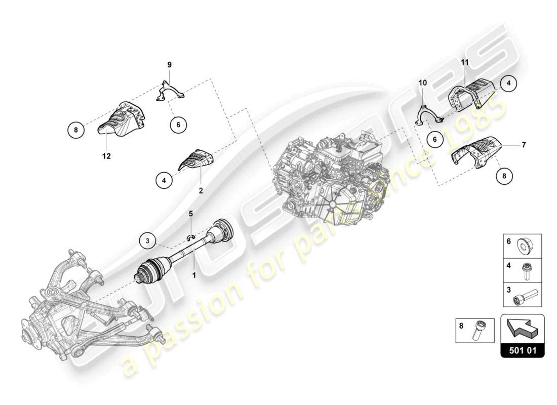 lamborghini 2023 (evo coupe) axle shaft rear part diagram
