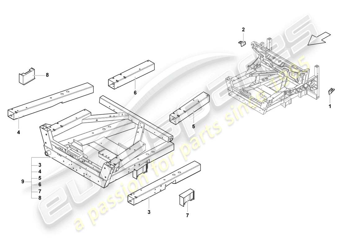 lamborghini lp550-2 spyder (2013) bodywork front part parts diagram