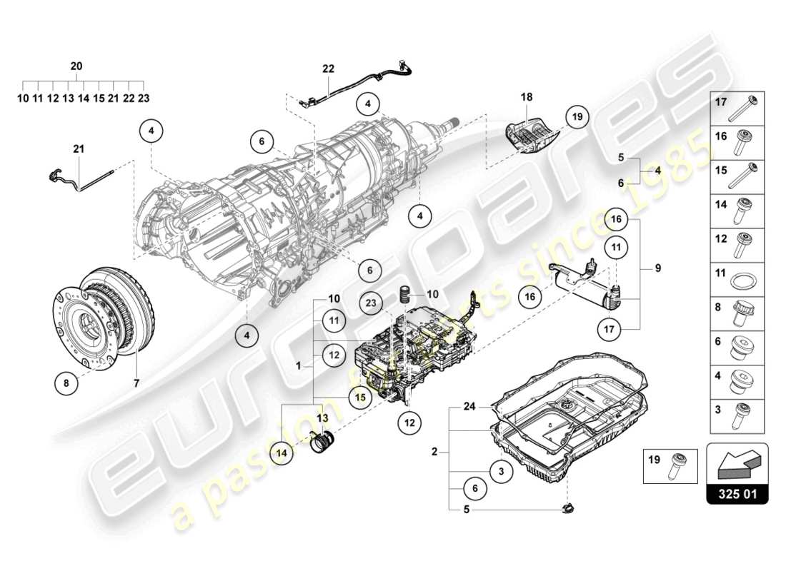 lamborghini urus (2022) mechatronic with software parts diagram