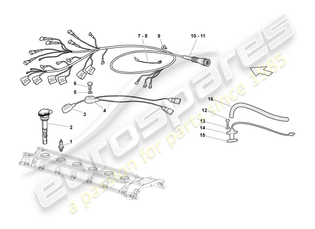 lamborghini lp640 roadster (2010) spark plug parts diagram