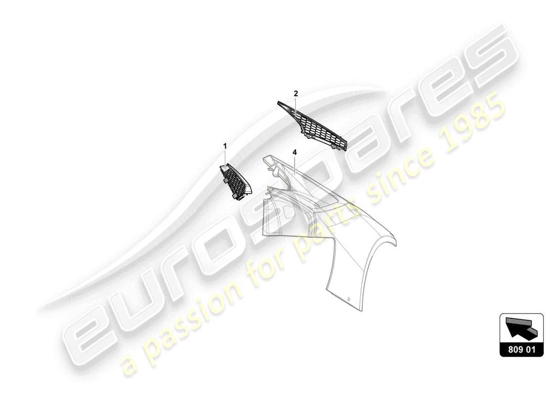 lamborghini 2015 (super trofeo) air intake grill part diagram