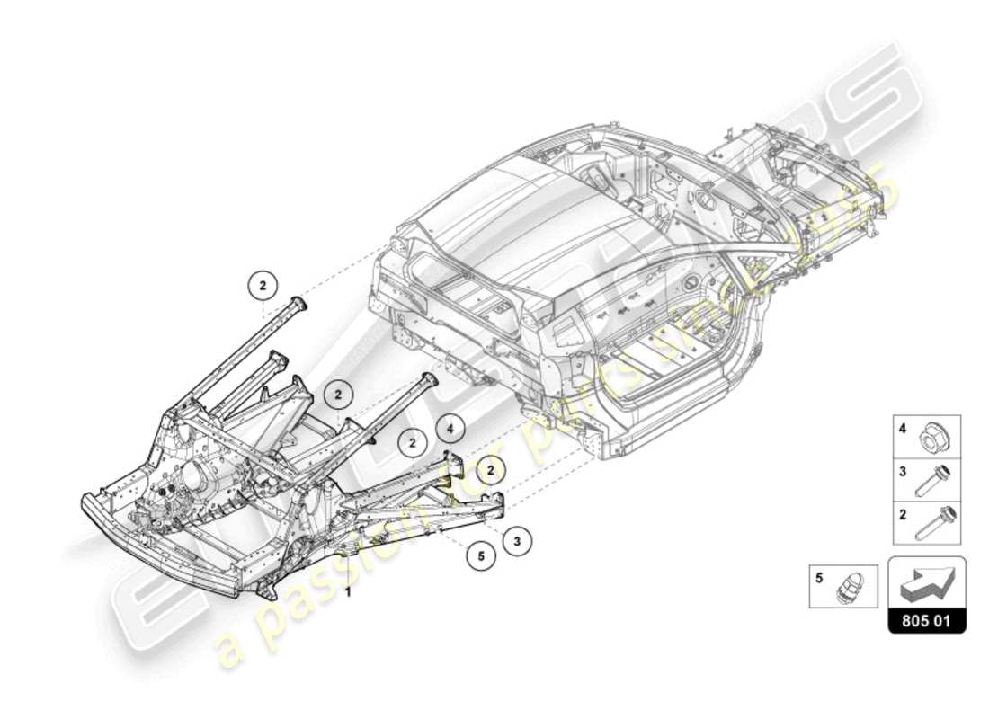 lamborghini revuelto coupe (2024) chassis rear parts diagram