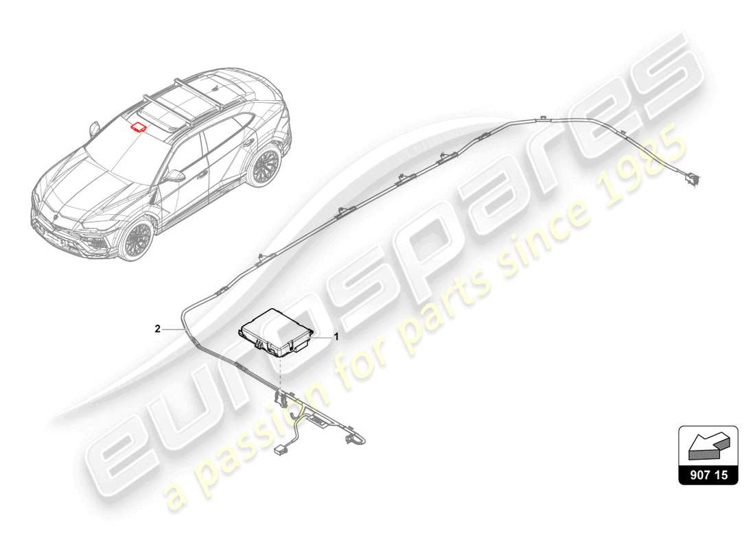 lamborghini urus (2022) control unit for electric sliding sunroof controls part diagram