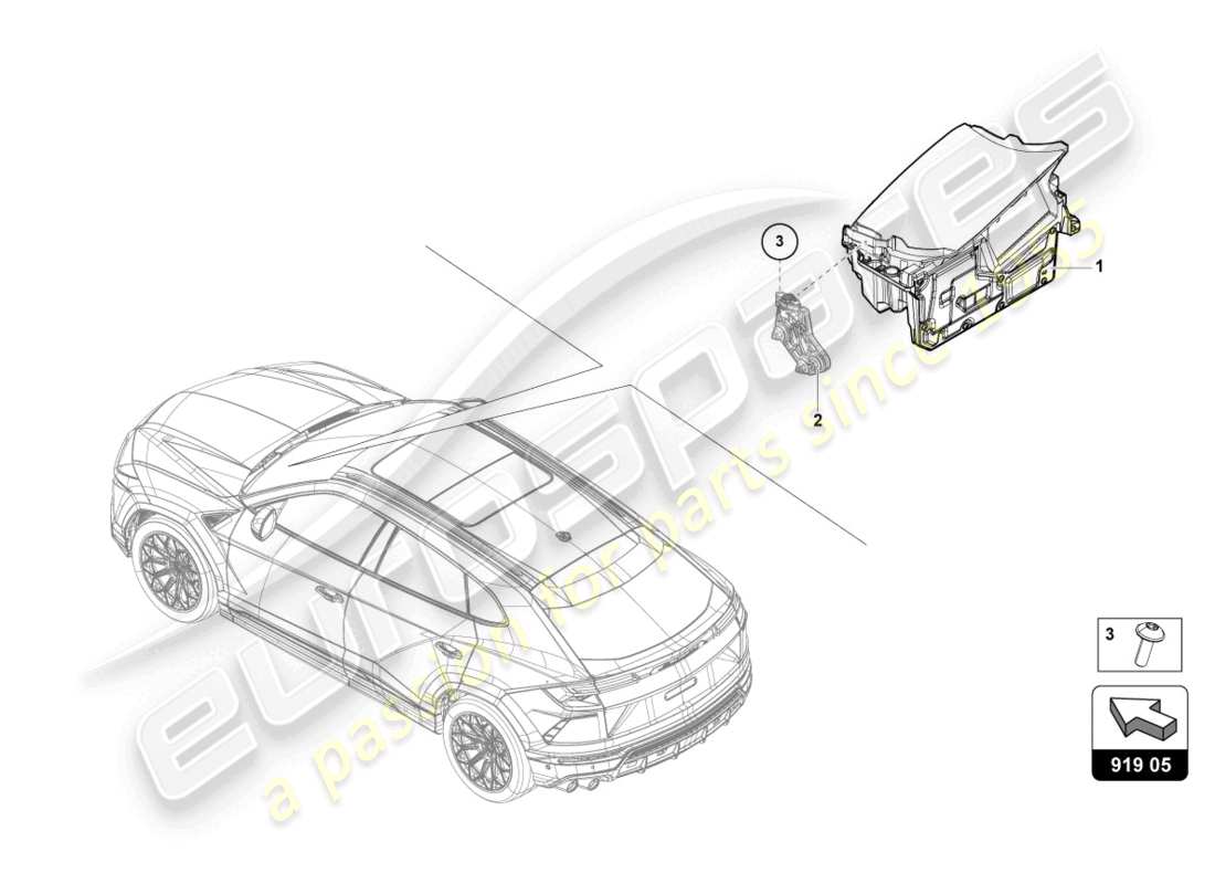 lamborghini urus (2022) control unit for wind- screen projection (head-up-display) part diagram