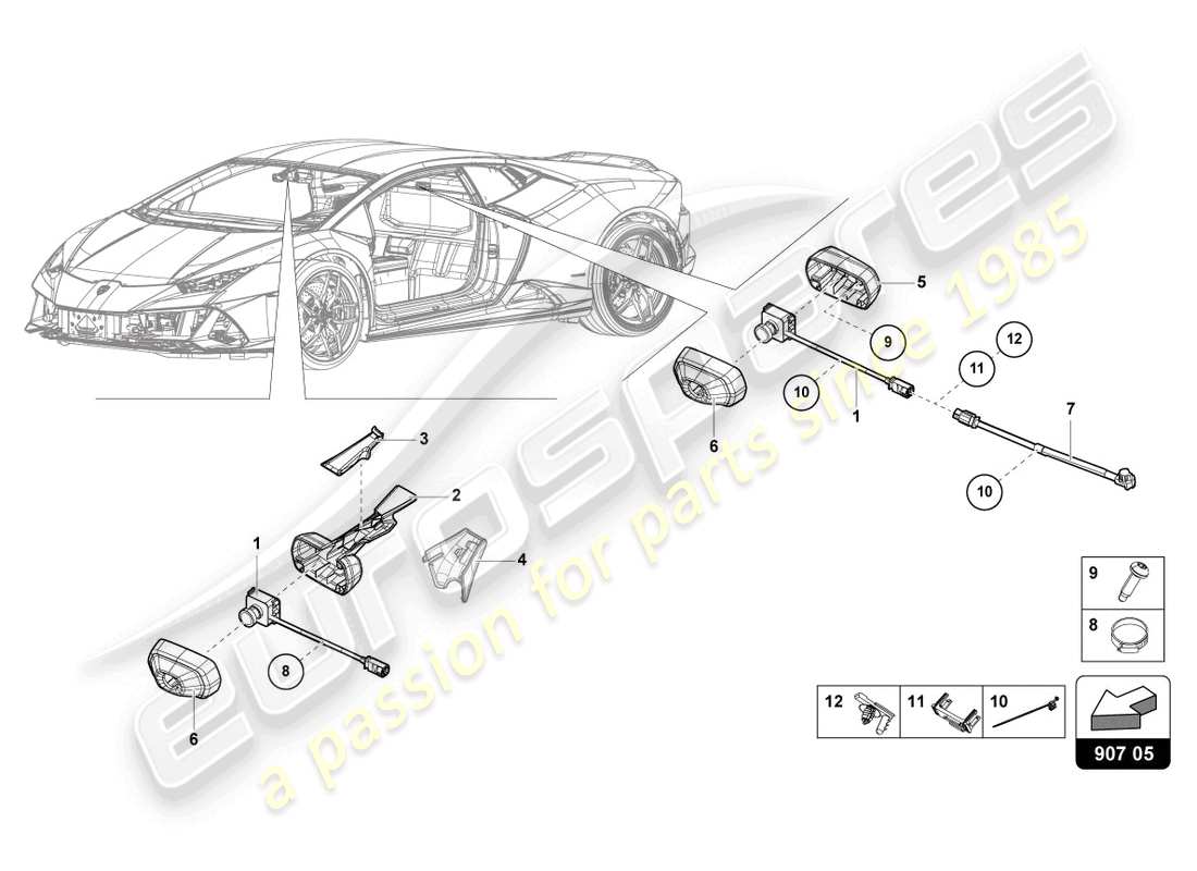lamborghini 2021 (sto) electrical parts for video recording and telemetry system part diagram