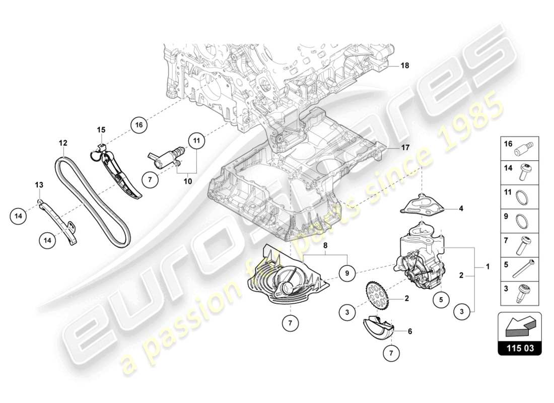 lamborghini urus (2020) oil pump parts diagram