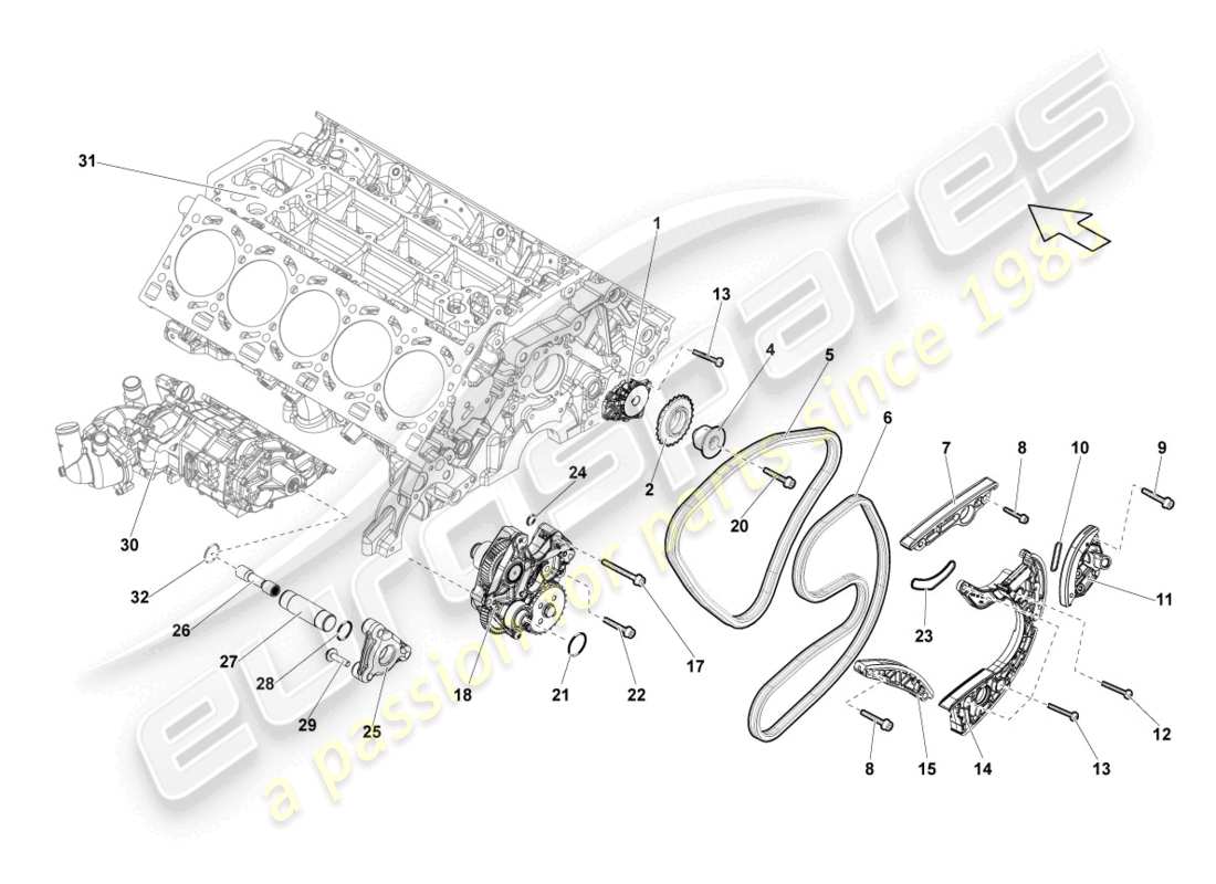 lamborghini lp570-4 sl (2012) timing chain parts diagram