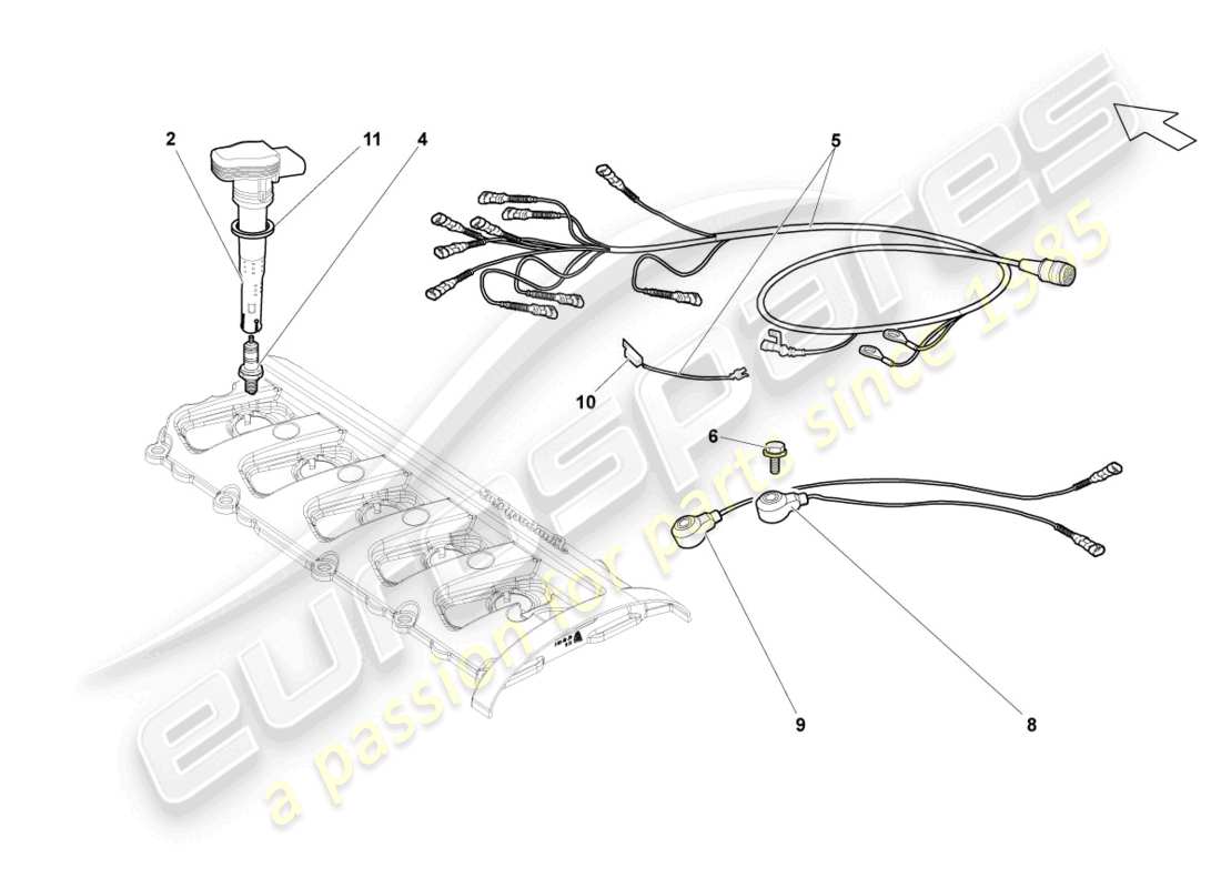 lamborghini gallardo coupe (2007) spark plug part diagram