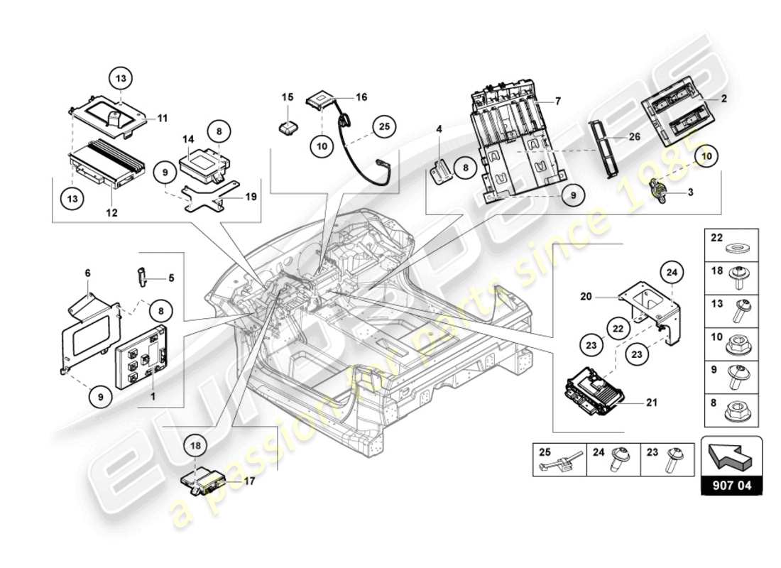 lamborghini 2022 (lp770-4 svj roadster) electrics part diagram