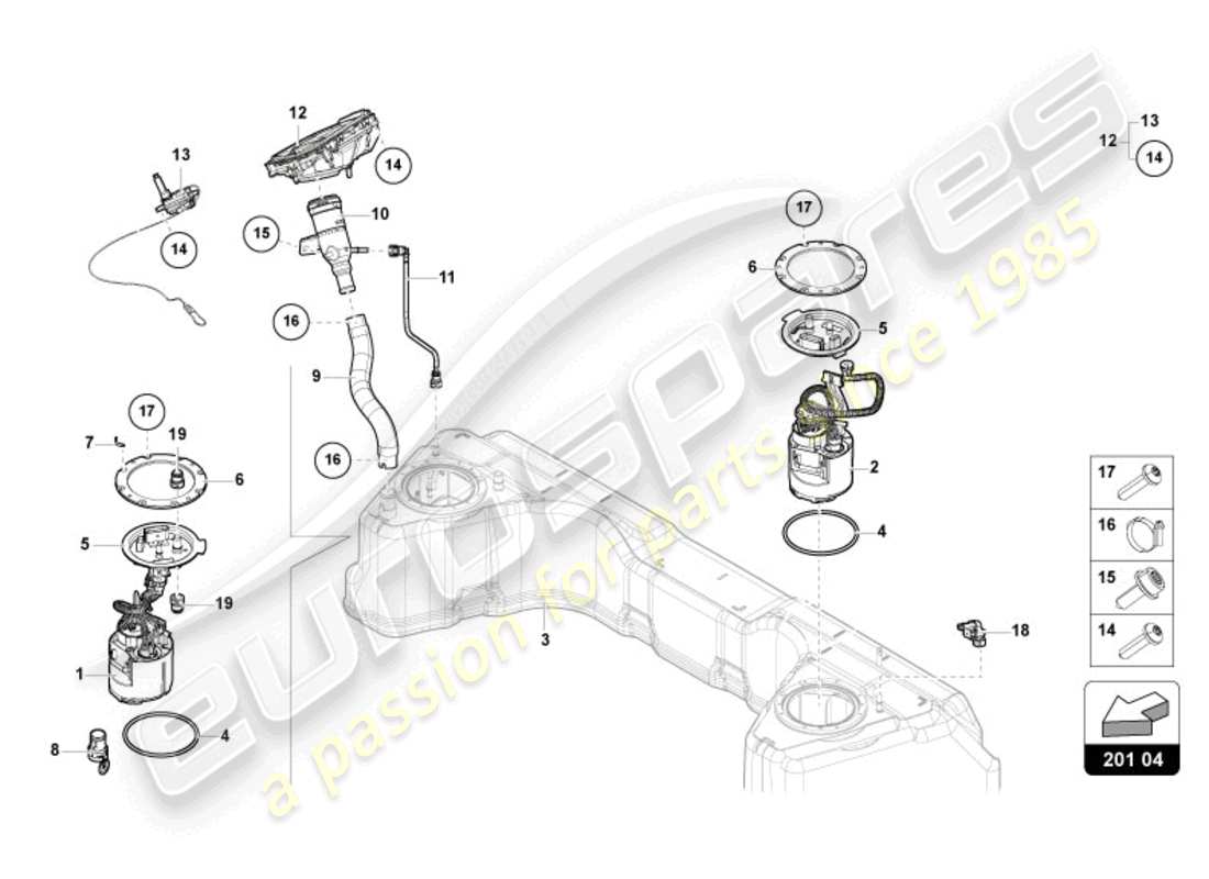 lamborghini revuelto coupe (2024) fuel tank parts diagram