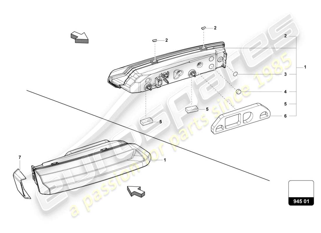 lamborghini urus (2021) additional headlight rear part diagram