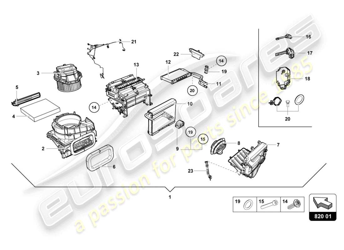 lamborghini 2021 (evo coupe) air intake box for electronic- ally controlled a/c system part diagram