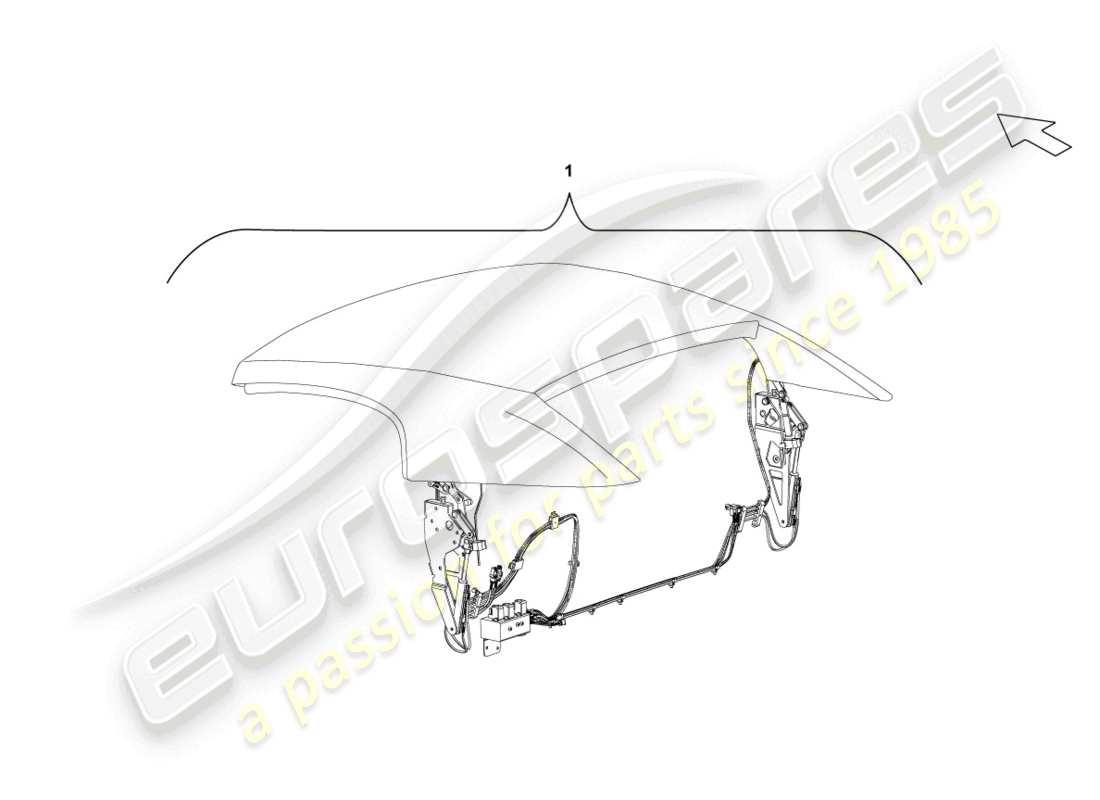 lamborghini gallardo spyder (2008) cabrio roof part diagram