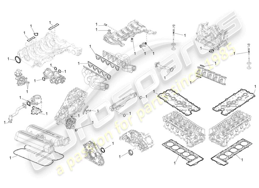 lamborghini gallardo spyder (2008) gasket set for engine part diagram