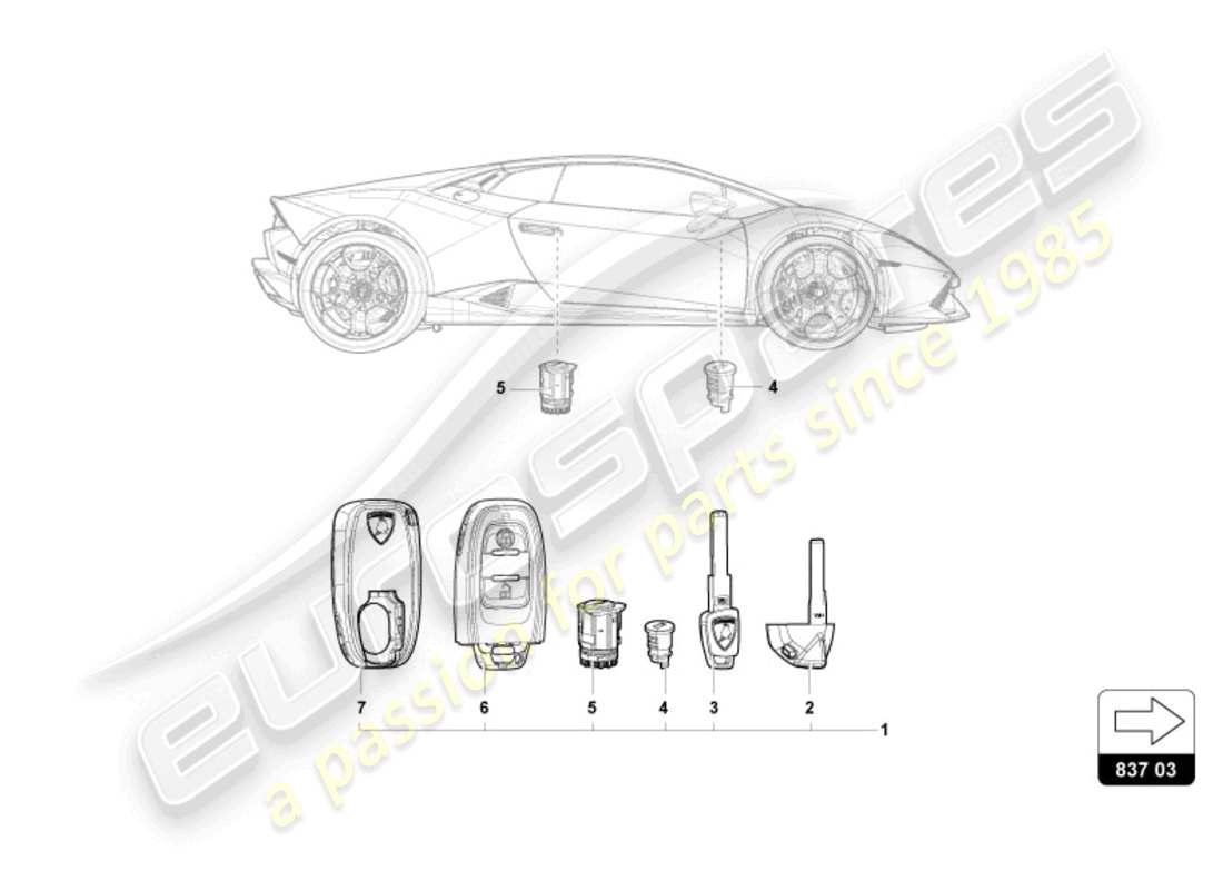 lamborghini 2023 (sto) lock with keys part diagram