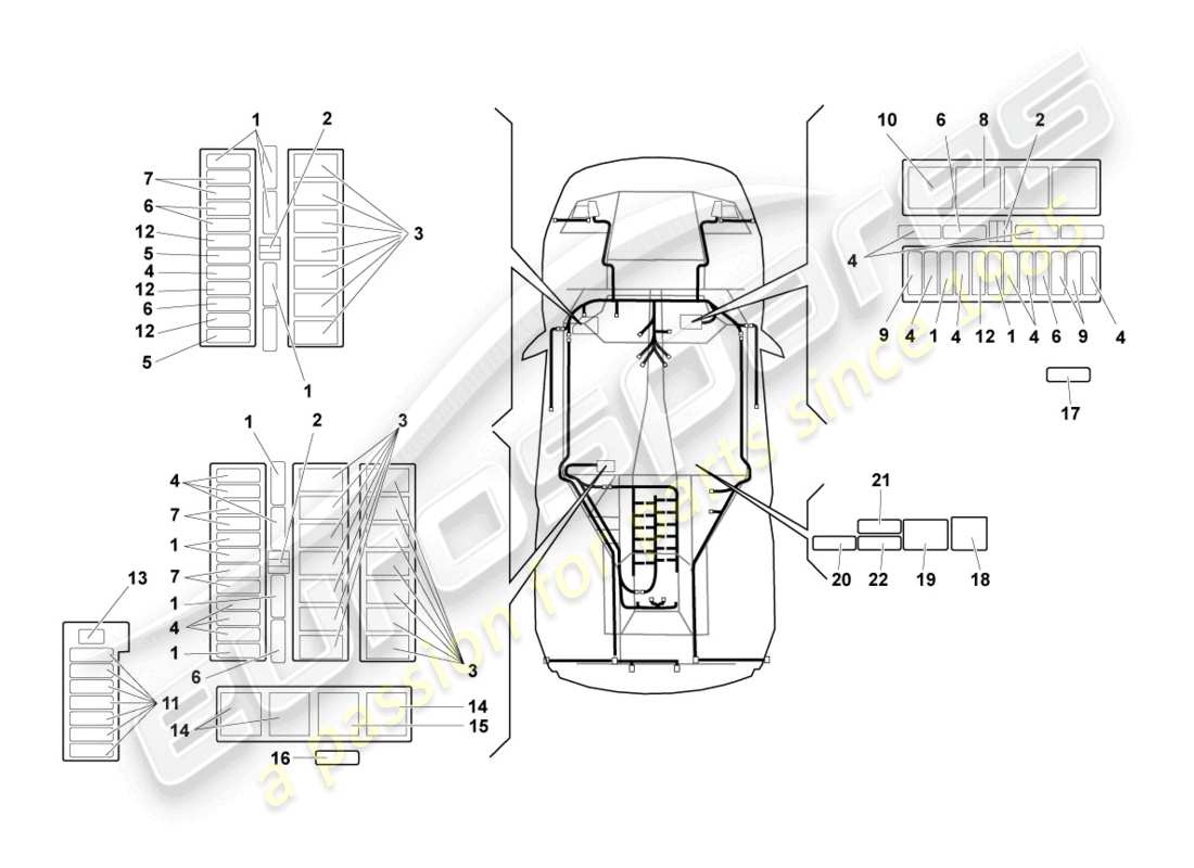 lamborghini lp640 roadster (2010) central electrics part diagram