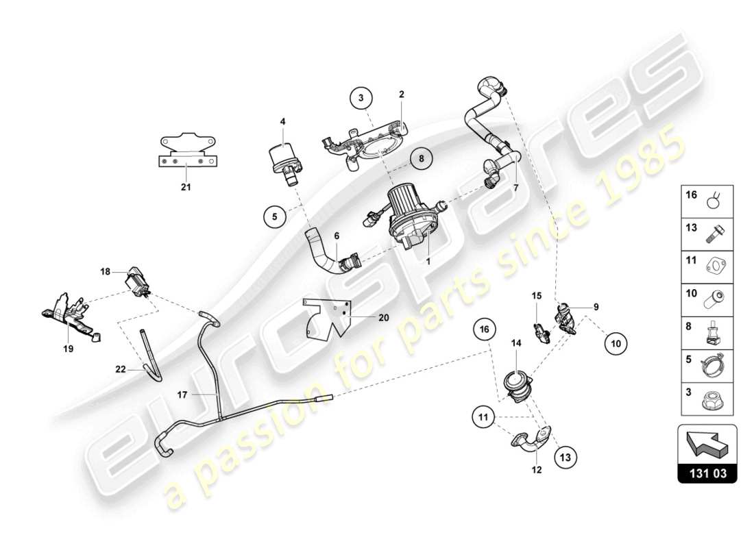 lamborghini 2023 (tecnica) secondary air pump parts diagram