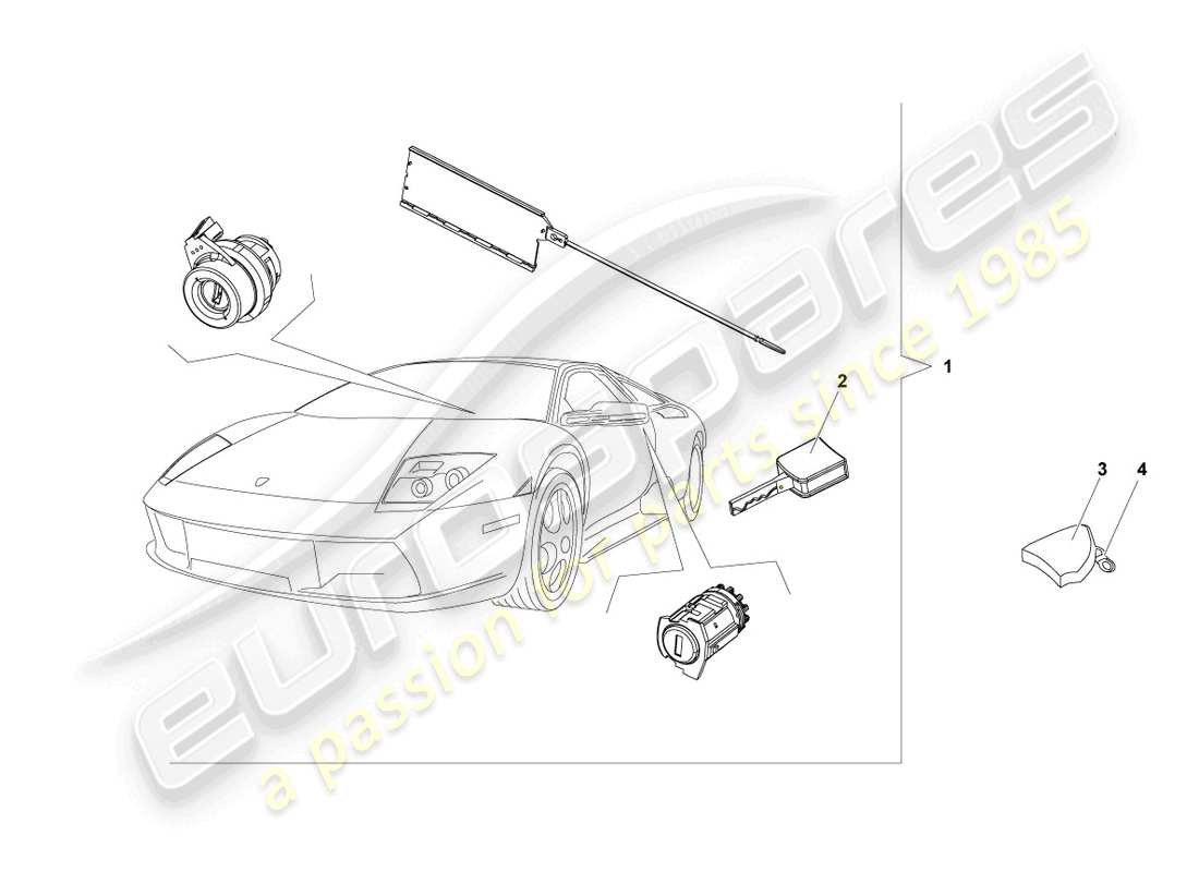 lamborghini lp640 roadster (2010) lock cylinders part diagram