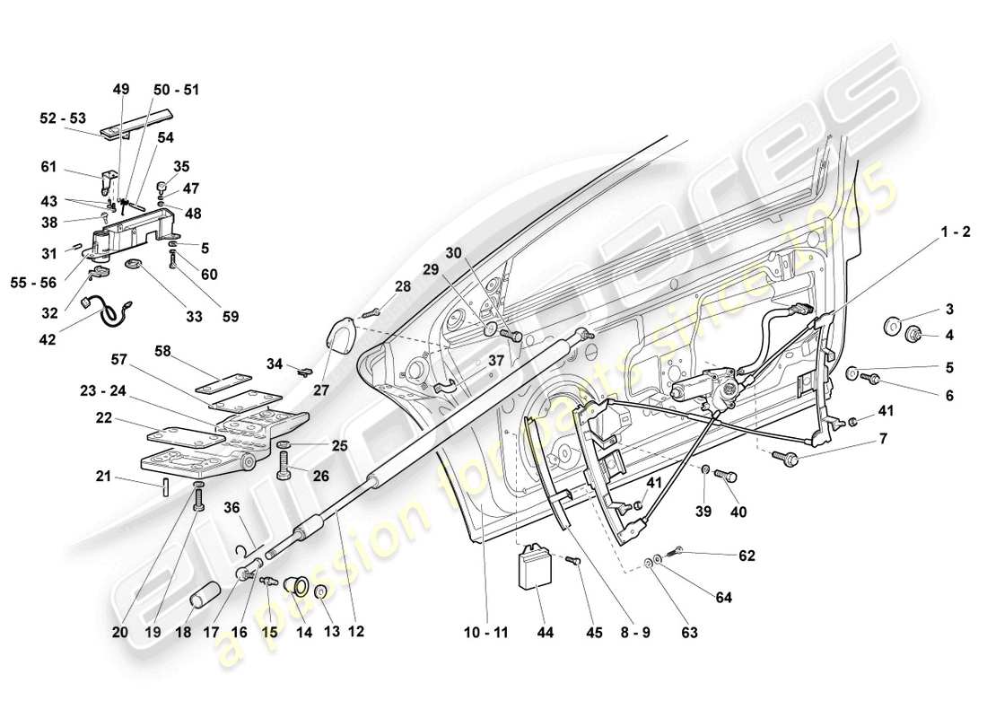 lamborghini reventon roadster window regulator parts diagram