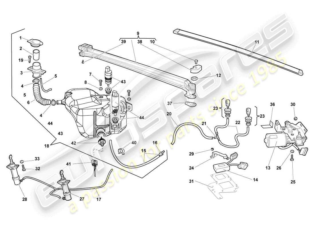 lamborghini reventon roadster windshield wiper parts diagram