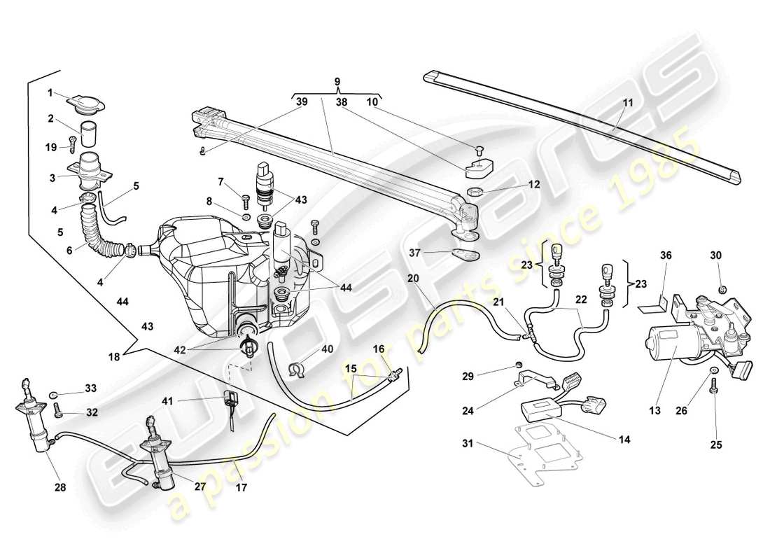 lamborghini reventon roadster windshield wiper part diagram