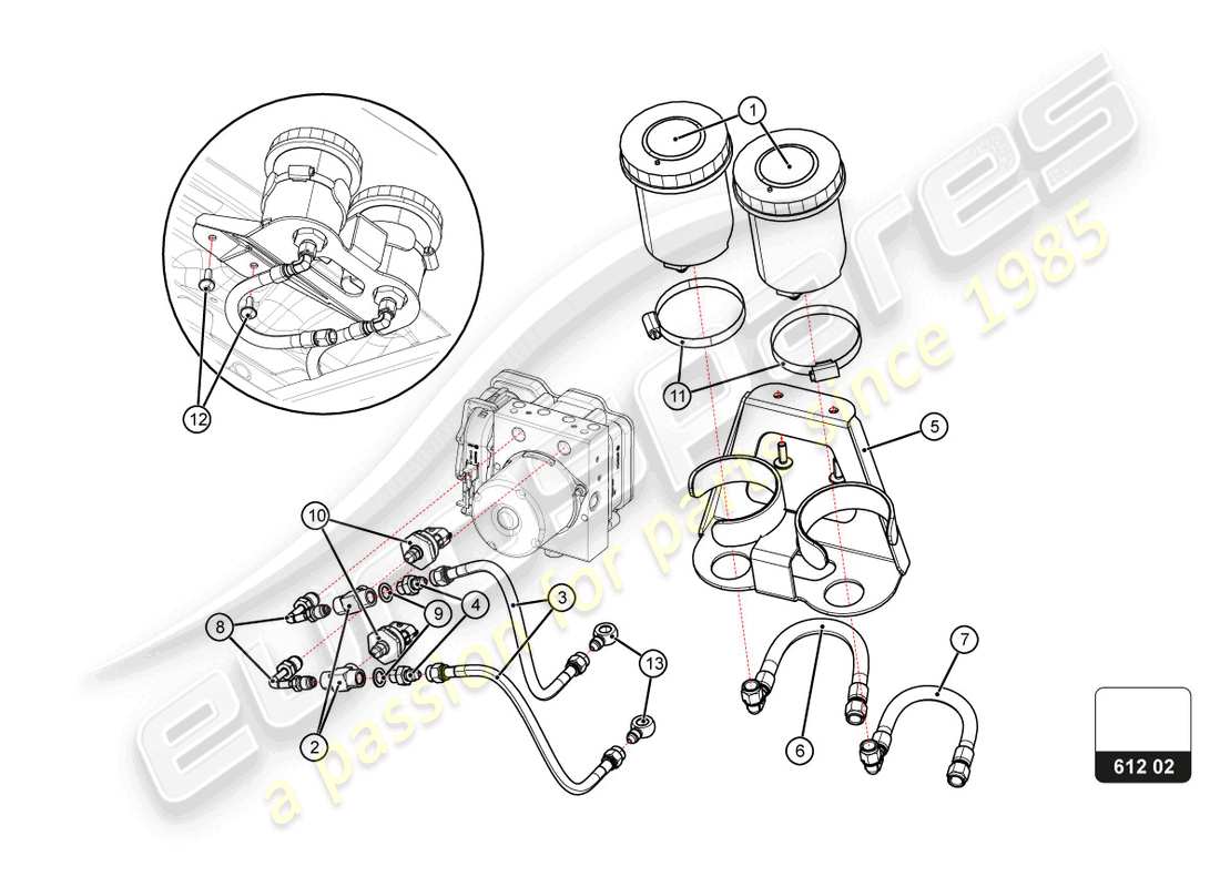 lamborghini 2022 (super trofeo evo 2) brake booster part diagram