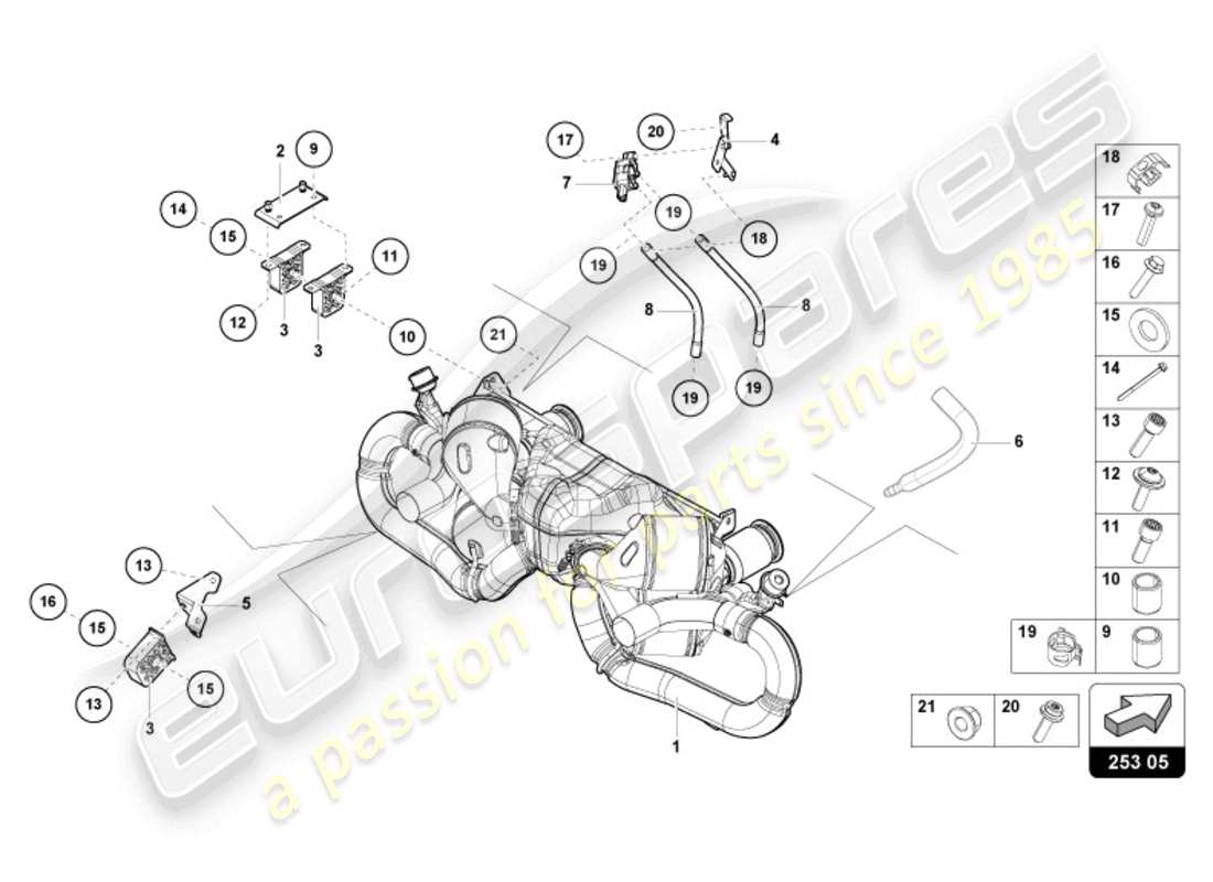 lamborghini 2023 (sto) silencer part diagram