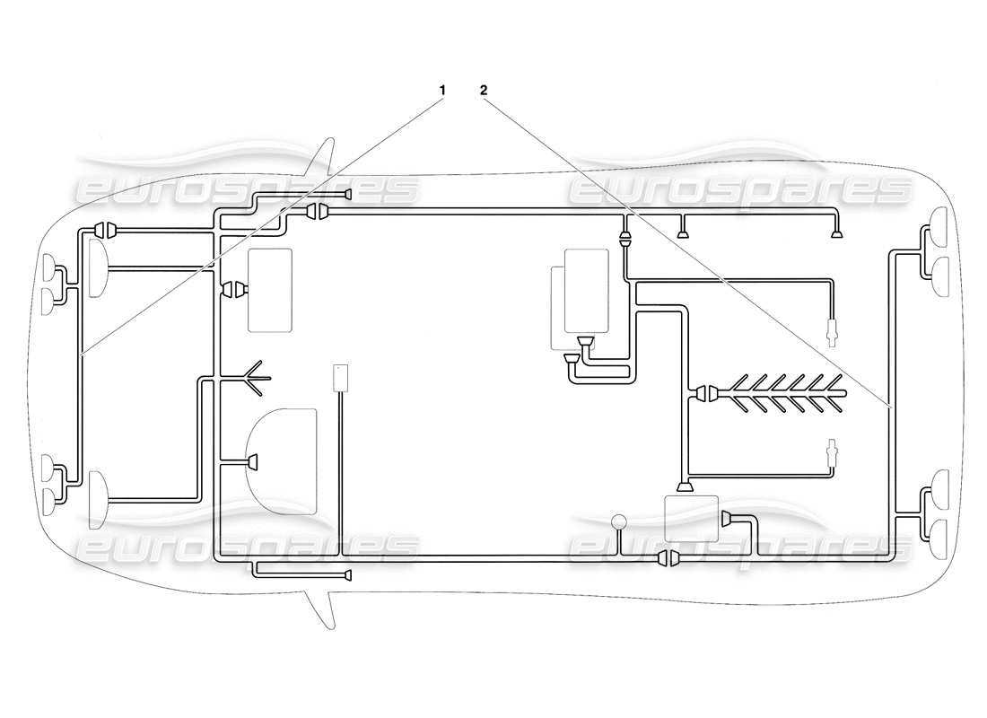 lamborghini diablo se30 (1995) electrical system (valid for canada - january 1995) parts diagram