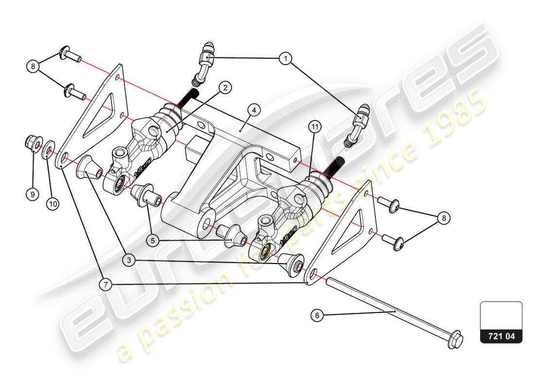 lamborghini 2022 (super trofeo evo 2) pedalbox assembly part diagram