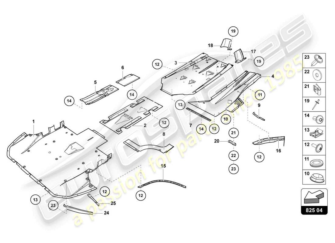 lamborghini lp770-4 svj roadster (2022) trim panel for frame lower section part diagram