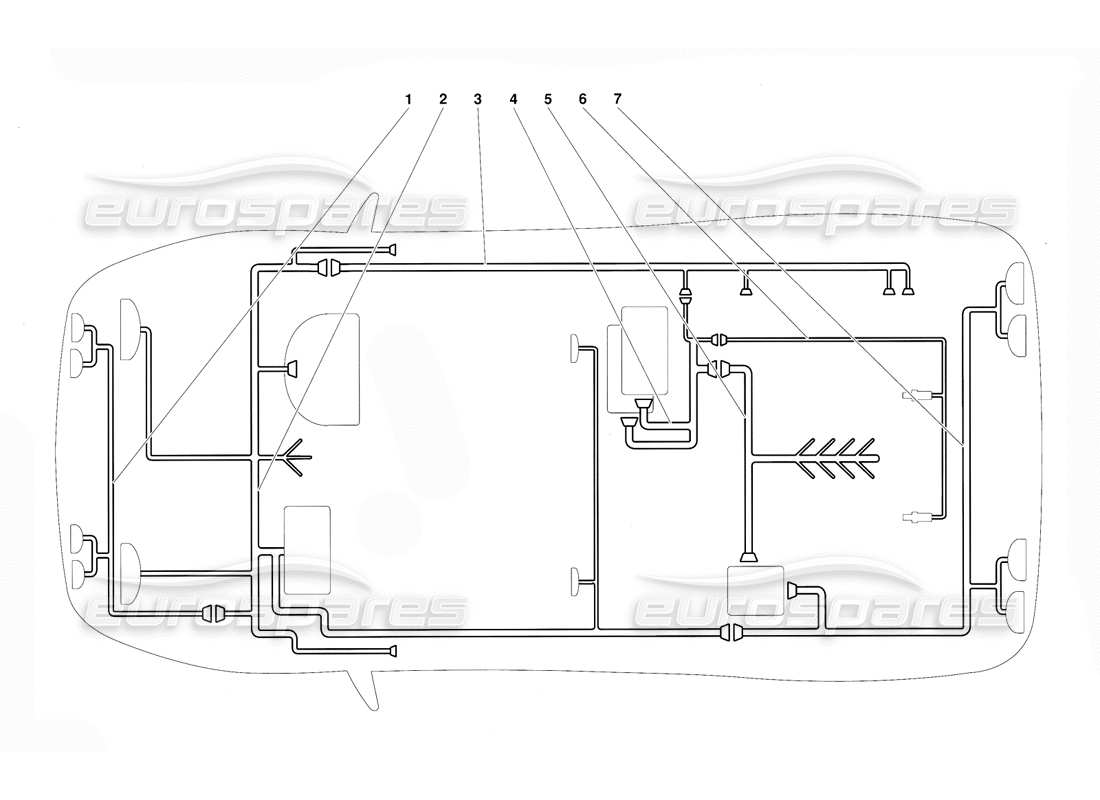 lamborghini diablo (1991) electrical system (valid for gb version - october 1991) part diagram