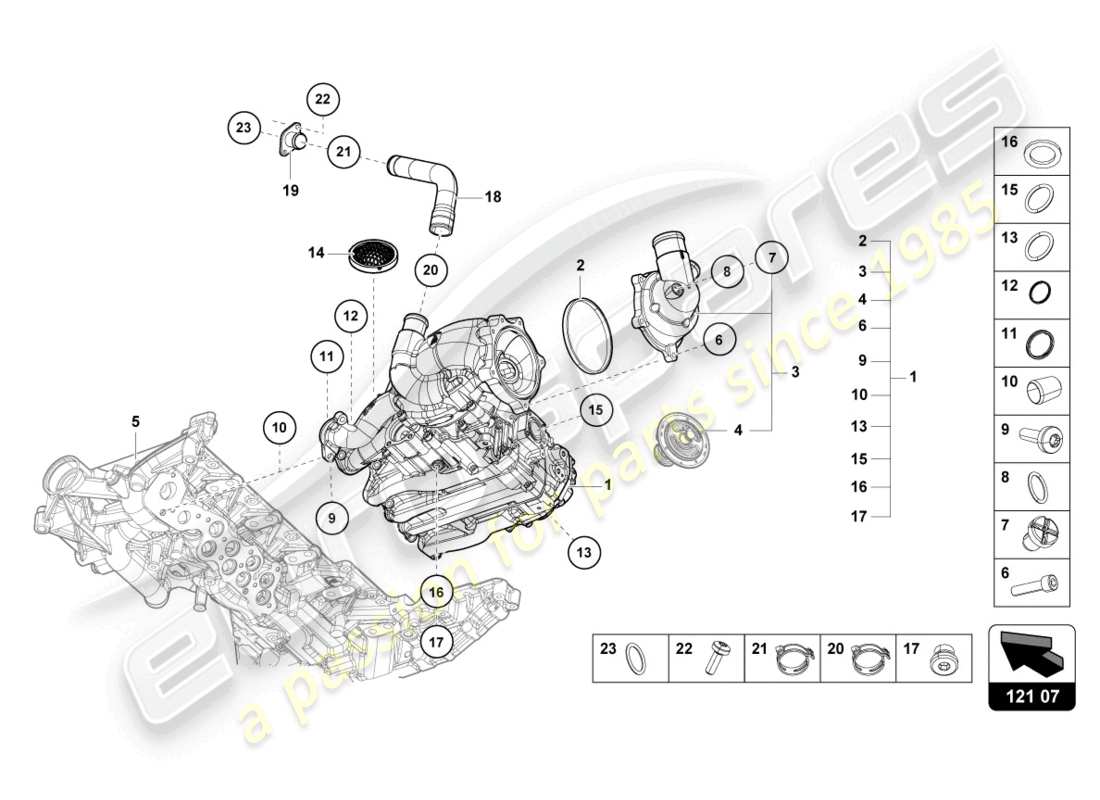 lamborghini 2022 (evo coupe 2wd) oil pump part diagram