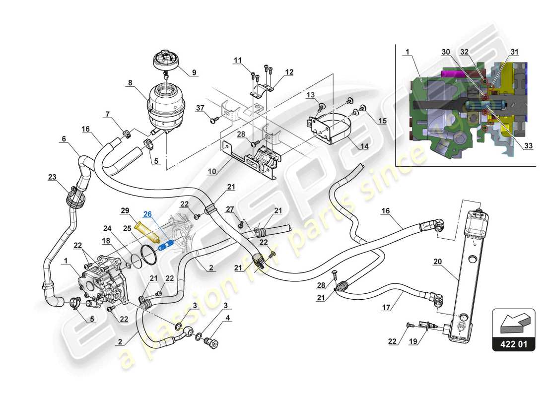 lamborghini 2017 (gt3) power steering pump part diagram