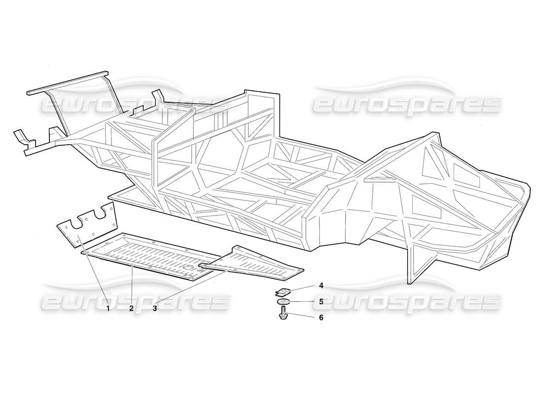 lamborghini diablo se30 (1995) frame elements (valid for switzerland - january 1995) parts diagram