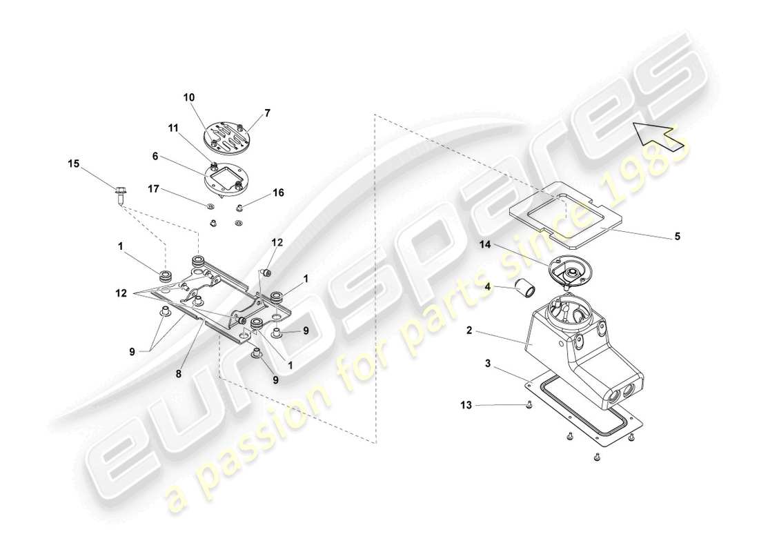 lamborghini lp570-4 spyder performante (2012) selector housing part diagram