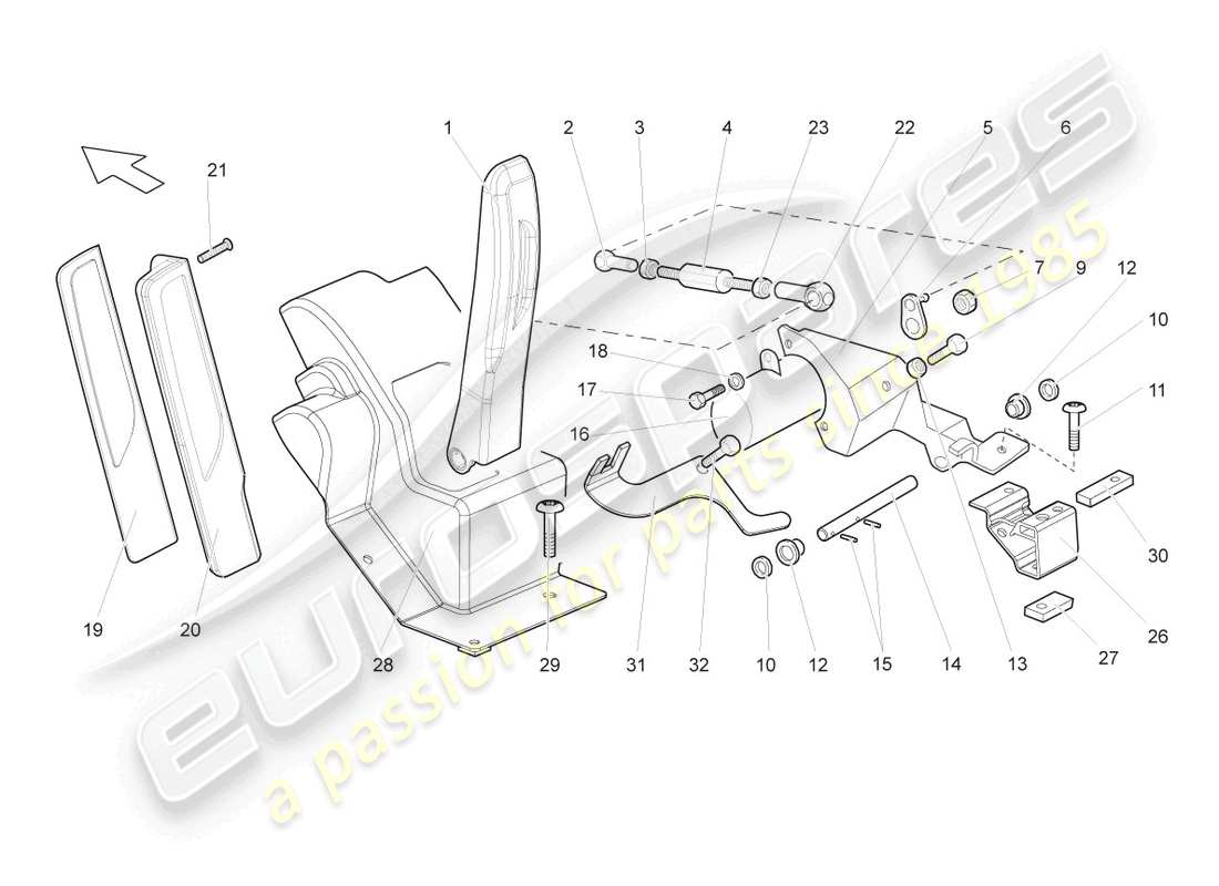 lamborghini gallardo coupe (2007) accelerator pedal lhd part diagram