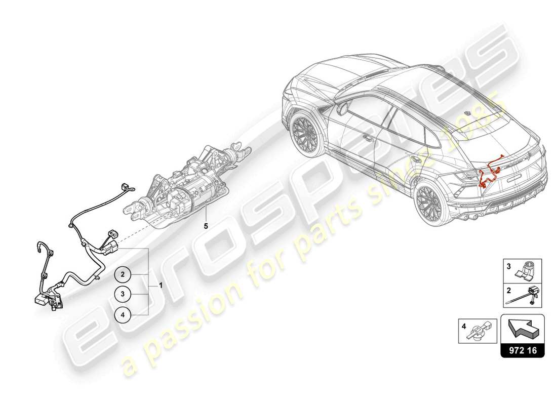 lamborghini urus (2022) adapter cable loom part diagram