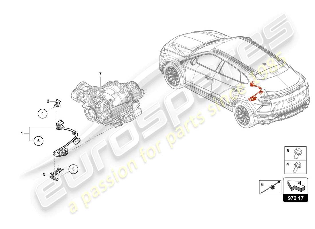 lamborghini urus (2022) adapter cable loom part diagram