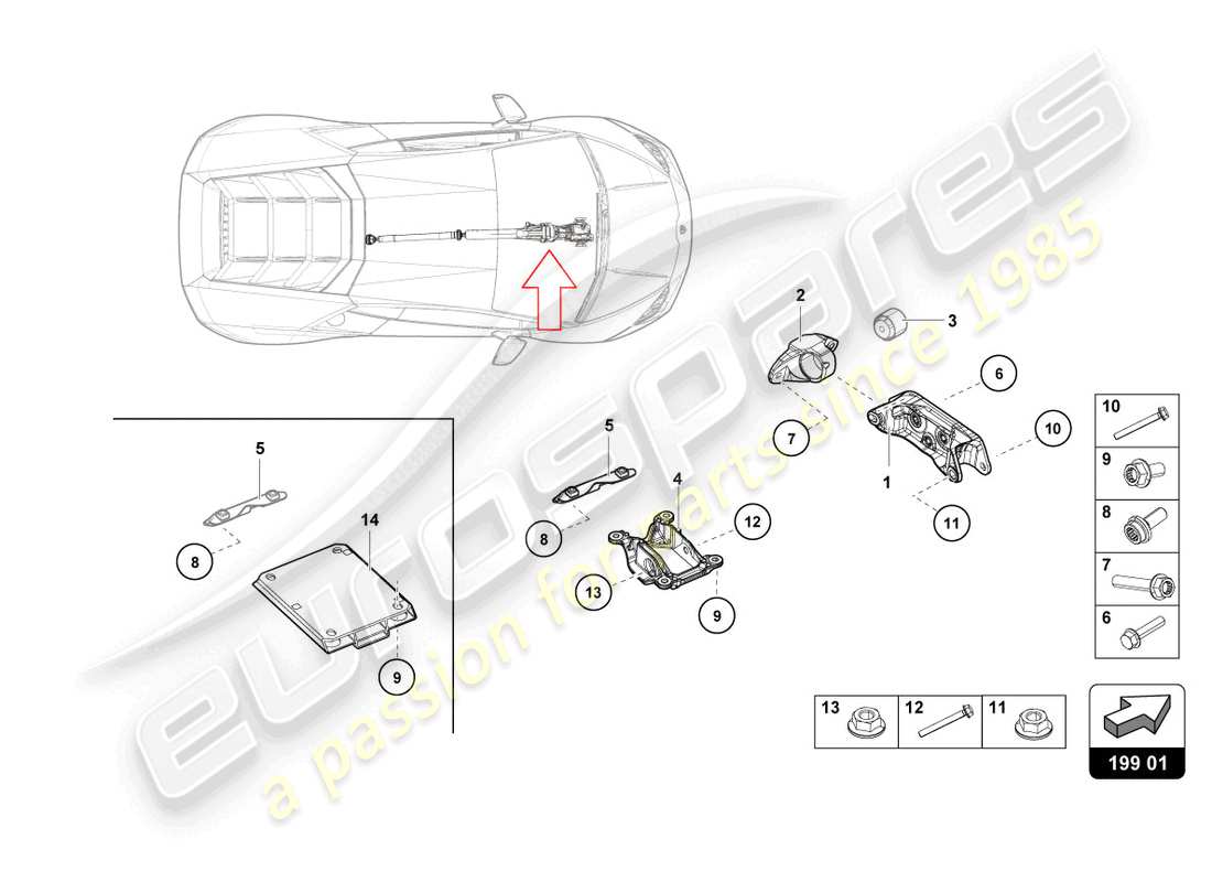 lamborghini 2021 (evo spyder) bearing piece parts diagram