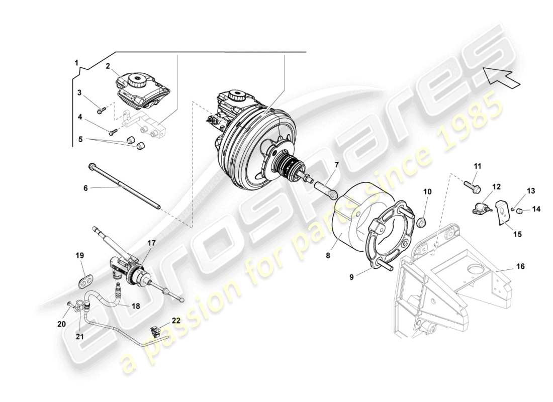 lamborghini lp550-2 spyder (2014) brake servo part diagram