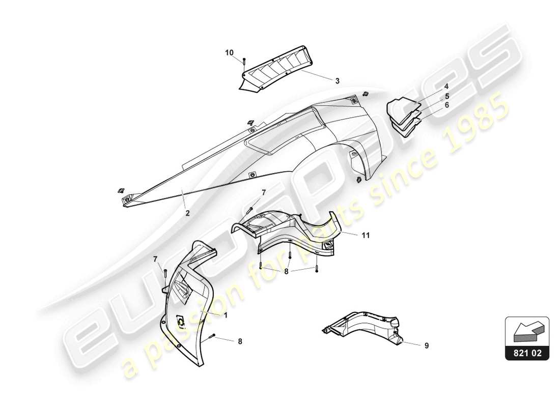 lamborghini 2017 (gt3) front lateral bodywork part diagram