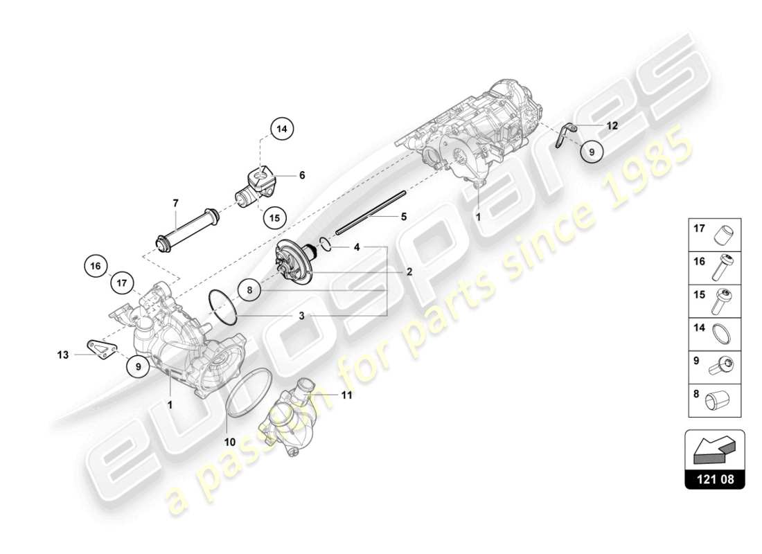 lamborghini 2021 (evo spyder) mounting for oil pump intermediate shaft part diagram