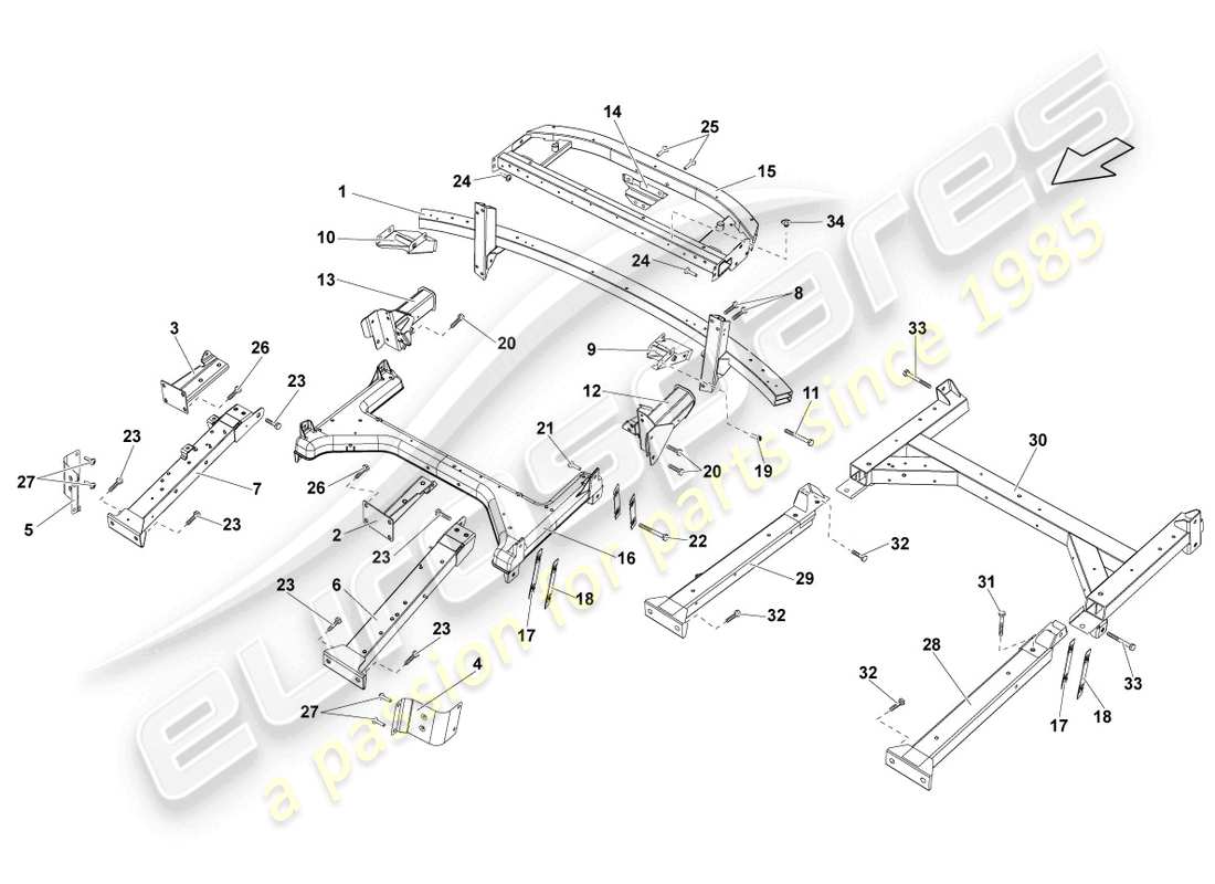 lamborghini lp570-4 sl (2011) side member rear part rear part diagram