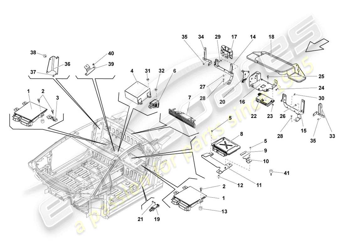 lamborghini gallardo coupe (2007) engine control unit part diagram