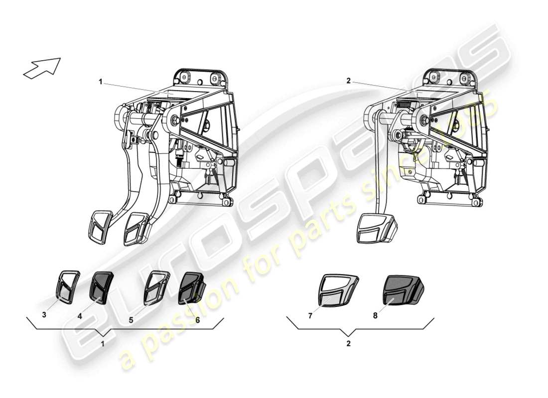 lamborghini lp550-2 coupe (2011) brake pedal part diagram