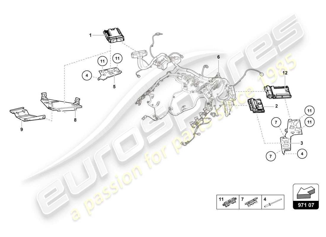 lamborghini 2022 (evo spyder 2wd) engine control unit part diagram
