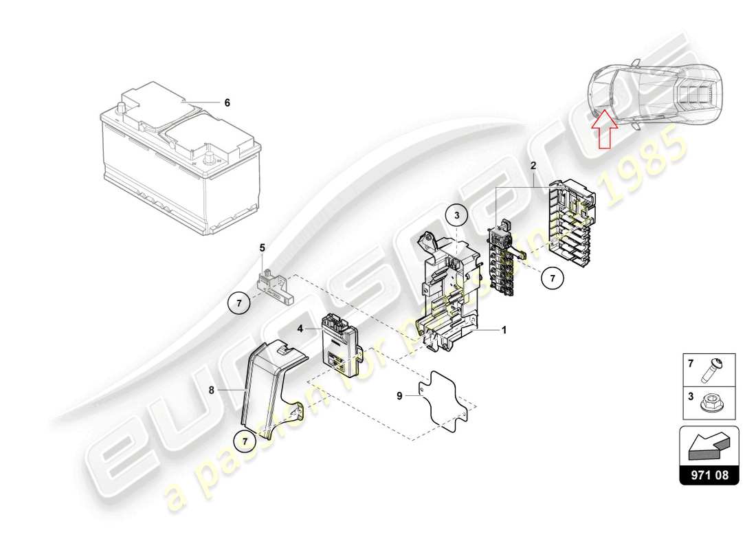 lamborghini 2023 (tecnica) fuse box parts diagram